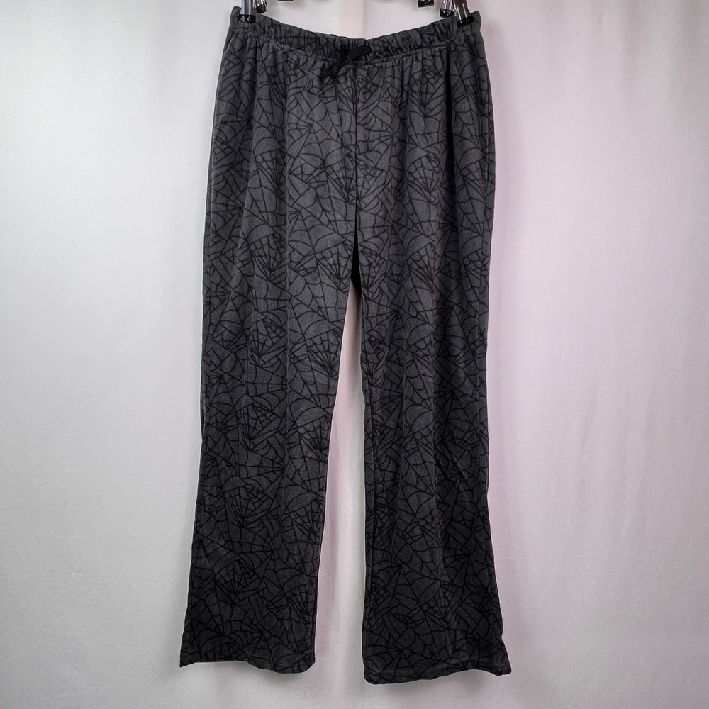 Cat & Jack Kids Halloween Fleece Pajama Pants Gray Spiderweb Print  S 6/7 NWT